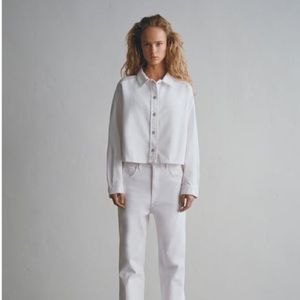 Zara White Denim Shirt - Small